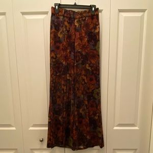 Anthropologie Cartonnier floral wide leg pant